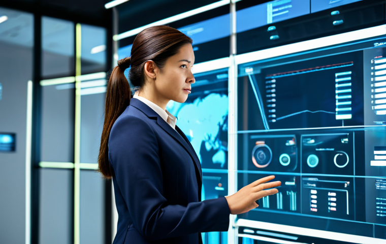 A confident professional woman in a modest, tailored business suit, standing in a sleek, minimalist innovation lab. She is thoughtfully gesturing towards a futuristic transparent digital display showing complex data visualizations, embodying critical thinking and problem-solving in the AI era. The background features blurred, high-tech equipment and subtle digital lines, suggesting advanced technology. Professional photography, high-resolution, cinematic lighting. fully clothed, appropriate attire, modest clothing, safe for work, appropriate content, professional dress, perfect anatomy, correct proportions, natural pose, well-formed hands, proper finger count, natural body proportions, professional, family-friendly.