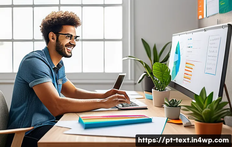 프로그래밍 사고 방식 개발 - A modern home office scene featuring a young Brazilian professional sitting at a sleek desk with a l...
